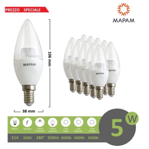 10 LAMPADINE LED E14 LAMPADA CANDELA OLIVA GLOBO BULBO SFERA LUCE CALDO FREDDO - Foto 14 di 23