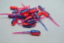 JASONS CRAPPIE STINGER  1.5"  30 PK CRAPPIE LURES JIGS    GLITTER BLUE & FLO RED