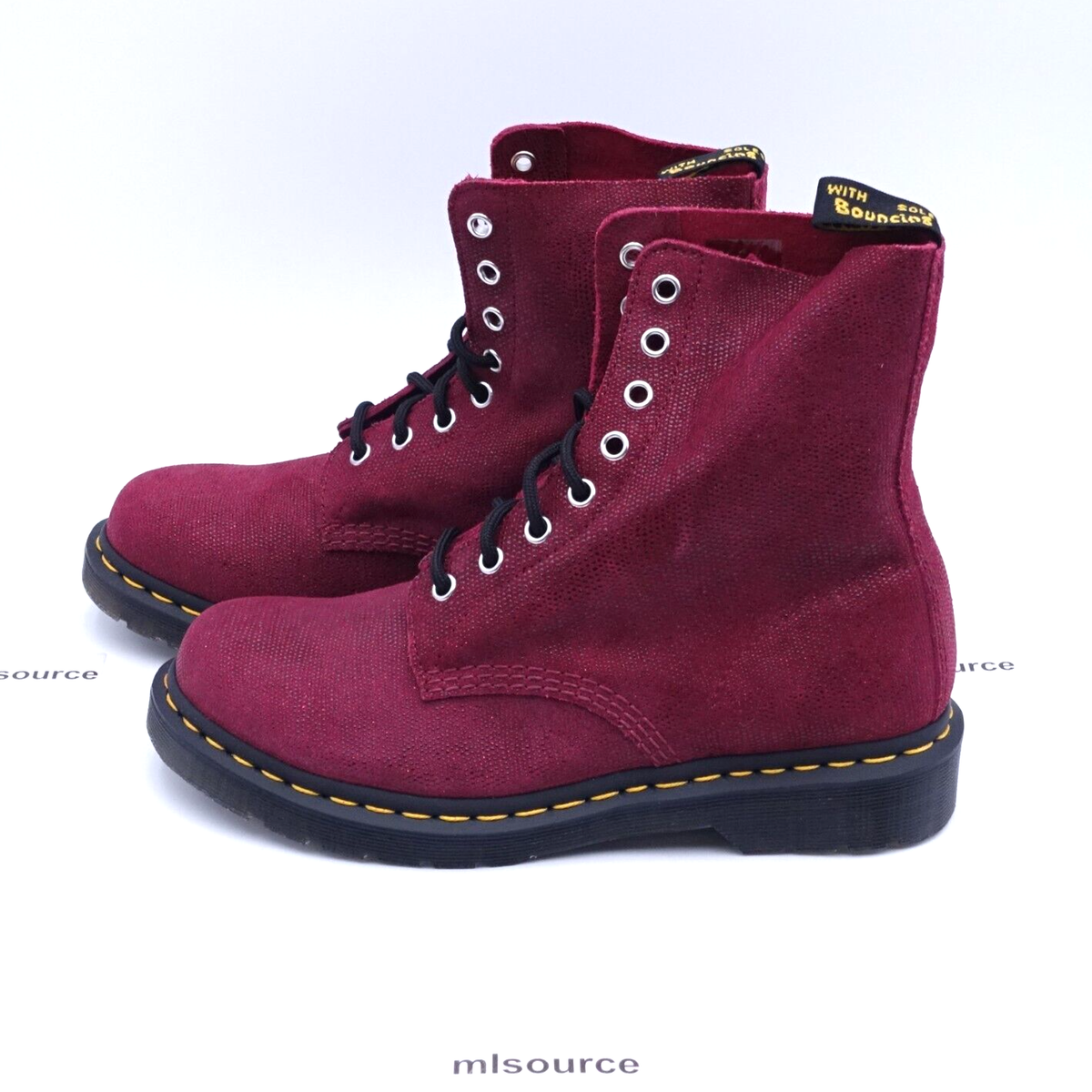 Dr. Martens 1460 Pascal Combat Boots 26066600 Red/Glitter Size 5