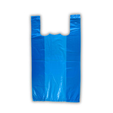 1000 Stk. Hemdchentragetaschen  Extra Stark  30+20x60cm, Blau Einkaufst&uuml;ten