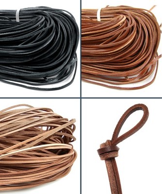 Lederband flach eckig 3 mm x 2 mm | Lederriemen | Farbe & Länge: wählbar