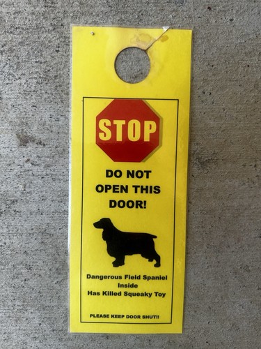 Field Spaniel Door Knob Hanger - Humorous