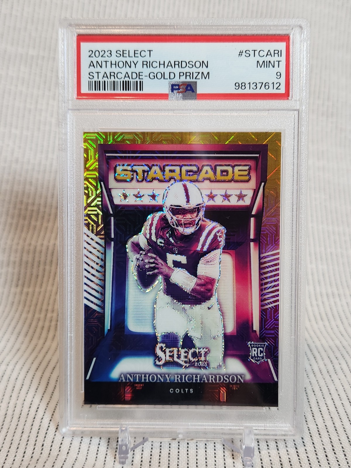 2023 Select Anthony Richardson #STC-ARI Gold Starcade  RC Case Hit 1/10 PSA 9