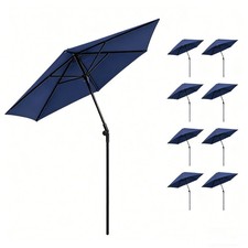 Yescom 9pcs 7.5Ft Tilted Outdoor Patio Umbrella Sunshade Market Sport Parasol