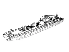 SSMODEL 1/700 Military Model Kit German D1-Class Artillery Pontoon