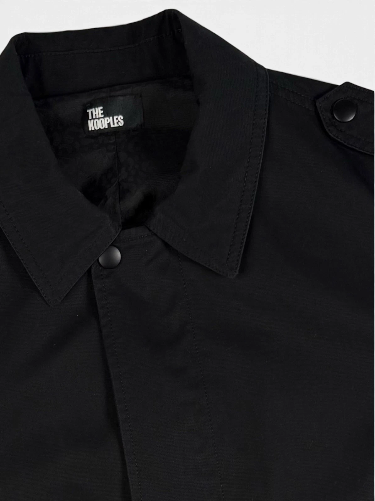 The Kooples Black Military Jacket Zip/Button Front Lined Pockets Men’s L image 12