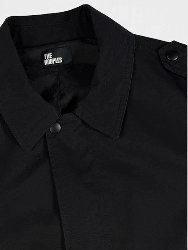 The Kooples Black Military Jacket Zip/Button Front Lined Pockets Men’s L image 12