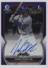 2023 Bowman Draft Chrome Prospect Purple Refractor /250 Sabin Ceballos Auto 1c8c