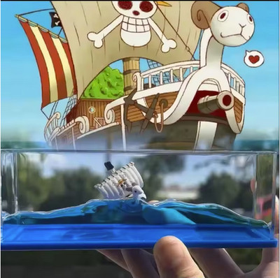 Going Merry Pirate Ship Fluid Liquid One Piece Thousand Sunny ship Floating Boat