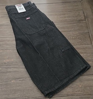 Dickies Loose Fit Carpenter Denim Shorts Black Baggy Jorts NWT