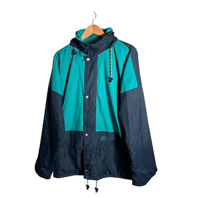 Helly Hansen Jacke Herren Gr. XL HellyTech blau grün wasserdicht Full Zip Kapuze