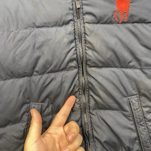Polo Ralph Lauren Puffer Jacket Boys 7 Blue Down Fill Hooded Big Pony Preppy Zip - Picture 7 of 9