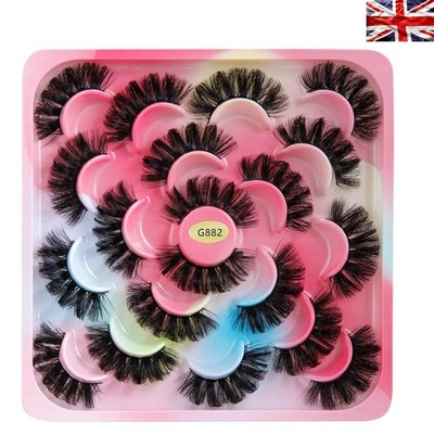 Dramatic Fluffy Fake Eyelashes - 10 Paar 6D Curly Lashes für fesselnde Augen