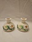 Vintage Red Wing Pottery Floral Candlesticks (#1015) – Set of Two
