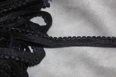 12 yards black Picot DOLL Loop Loops edge sewing Stretch mask Elastic 3/8'' wide