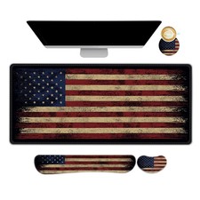 Desk Mat Pad, Gaming Mouse Pad Wrist Support Set, 4 in1 Non-Slip XXL Large Mo...