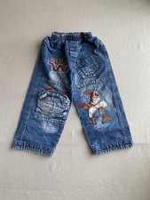 Vintage Y2K Pepe Jeans 3T Toddler Blue Denim Hip Hop Patches All Over Print