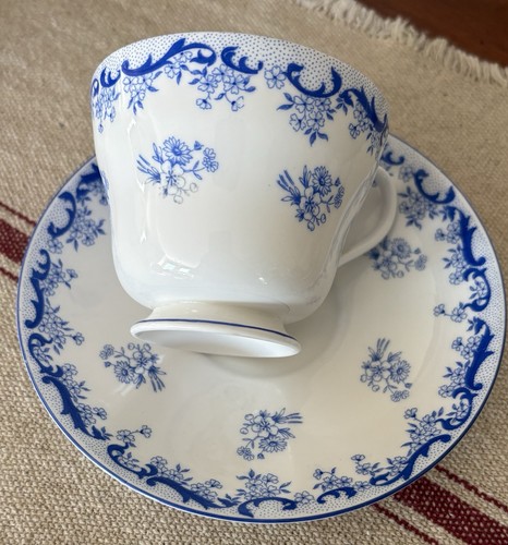 Vintage Shelley Teacup & Saucer - Heavenly Blue  Pattern # 14075