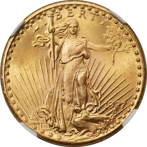 1927 $20 Saint Gaudens Gold Double Eagle NGC MS 66+ *LUMINOUS PEACH-GOLD LUSTER*