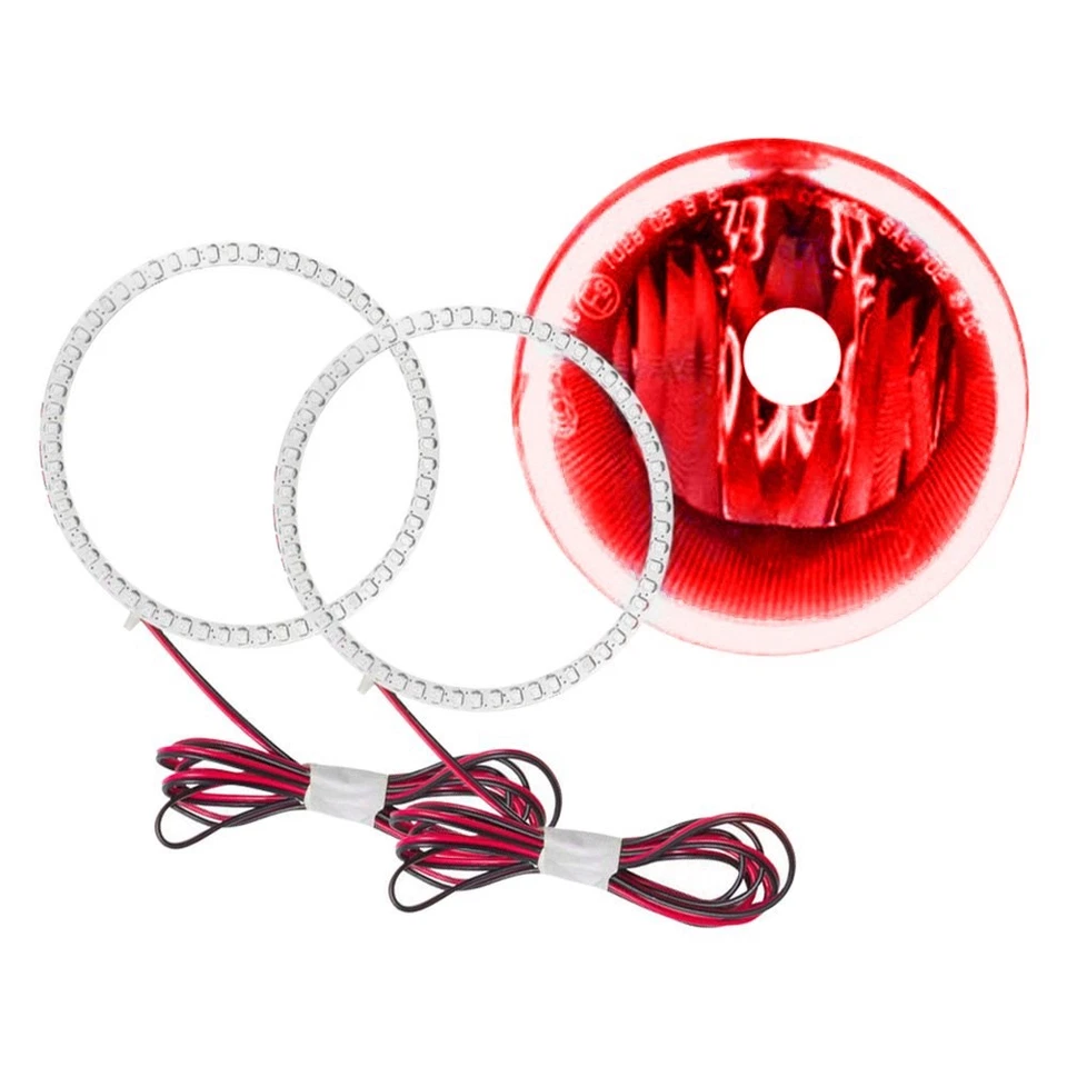 LED Fog Lights Halo Ring Lights Red For 2003-2010 Hummer H2 Foto 2 de 4