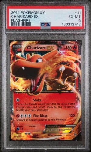 2014 POKEMON XY FLASHFIRE #11 CHARIZARD EX PSA 6