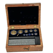 Antique Weights for Scales Brass Calibration Apothecary Partial Set
