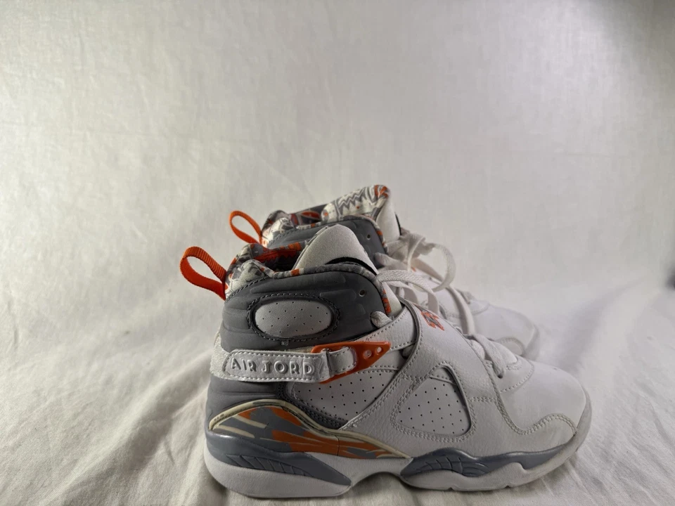 Nike Air Jordan Retro 8 GS 305368-102 Retro Orange Blaze Boy's Sneakers Sz 5Y VV - Image 4 of 4