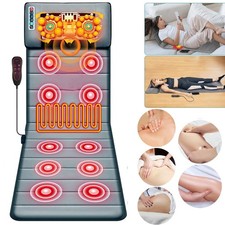 Full Body Electric Massage Mat w/Heat Vibration Massage Pad Cushion Back Massage