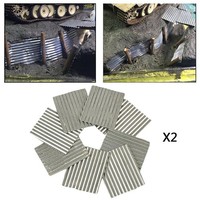 2X 8X 1:35 Stahlschuppen Wellplatten Sandtisch Miniatur Layout Landschaft
