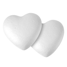2 PCS 9 Inch White Craft Foam Hearts Polystyrene Modeling Wedding DIY Arts