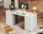 8 Drawer Computer Desk Home Office Work Study PC Laptop Workstation Table 120x48