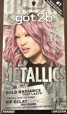 Got2b Metallics Permanent Hair Color, M84 Sakura Pink