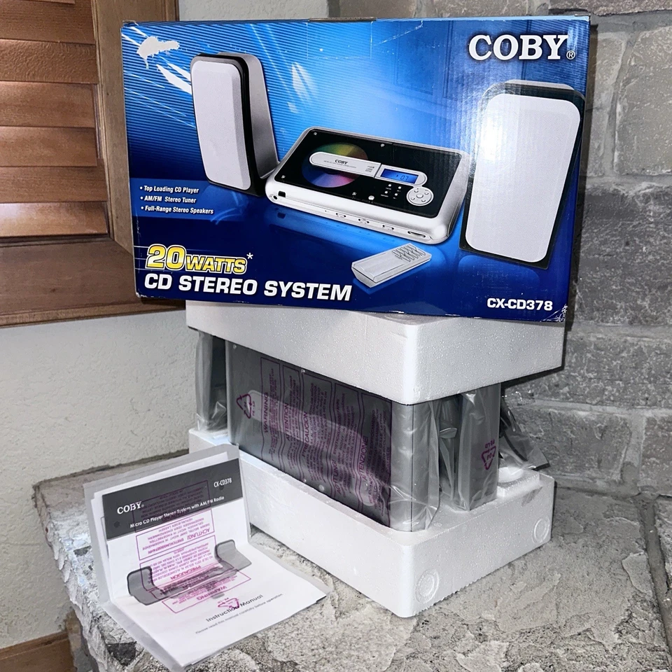 New Coby CX-CD378 Top Loading CD Player Wall Mount Stereo System Speakers/Remote - Image 2 of 4