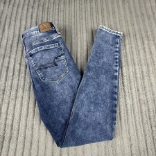 American Eagle Women’s Jeans 4 Reg (26x29) Stone Wash Hi-Rise Jegging Distress