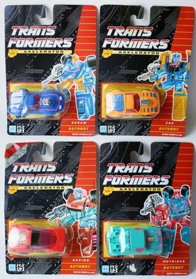 4x VINTAGE 1992 TRANSFORMERS G1 AXELERATOR SKRAM ZAP RAPIDO