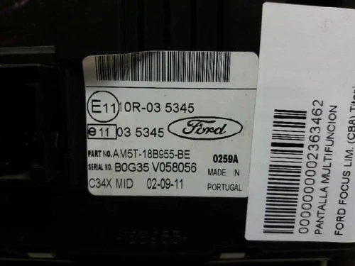 AM5T18B955BE Schermo Multifunzione per FORD FOCUS BERLINA (CB8) Titanium 2363462 - Foto 4 di 10