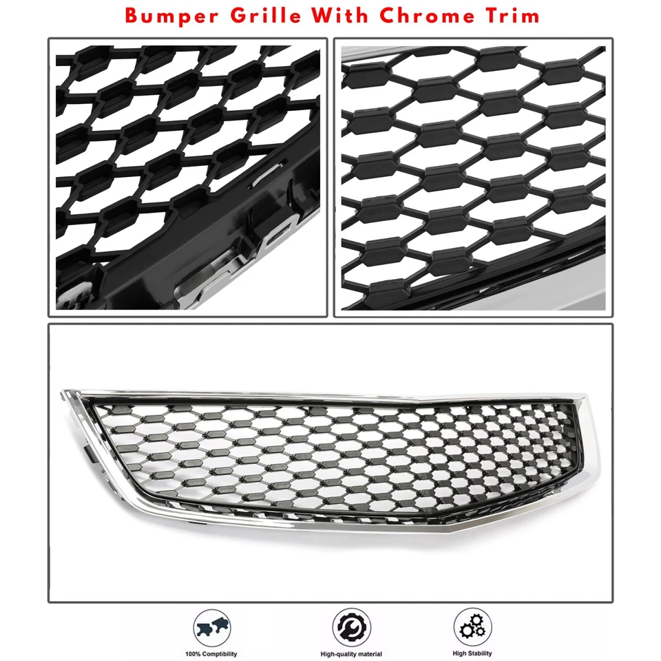 Front Bumper Grille assembly Chrome For 2010-2015 Chevrolet Equinox Foto 2 de 4