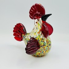 Vintage Murano Flecked Art Glass Rooster Paperweight Excellent Condition
