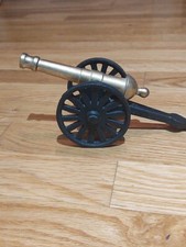 Vintage 7.5 Cast Iron and Zinc Toy Artillery Cannon Paperweight Decor Militaria