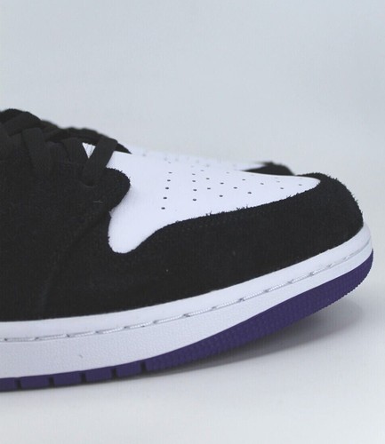 Nike Air Jordan 1 Mid SE Blanco Corte Púrpura Negro 852542-105 - Imagen 5 de 12