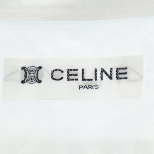 CELINE Striped Pattern Long sleeve Cotton shirt white Men's - Picture 9 of 10
