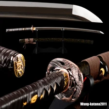40''Wild Geese Manganese Steel Katana Staight Hamon Japanese Samurai Sharp Sword