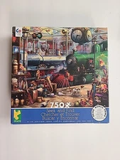 Ceaco Seek and Find 750 Piece Train Station Jigsaw Puzzle, Puzzle + Poster NIB