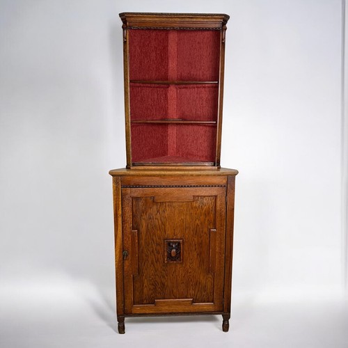 Angoliera antica in legno mobile ad angolo vetrina vetrinetta angolare Cantonale - Foto 1 di 15