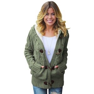 Comodo Maglione Verde Morbido Cardigan Caldo 4954 Cappotto Maglia zzOTUW
