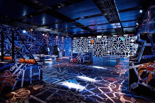 Hermes PARÍS Cuadrado Carre 45 Extravagante Web Mini Bufanda Azul Seda Sin Caja Usada. - Imagen 12 de 18