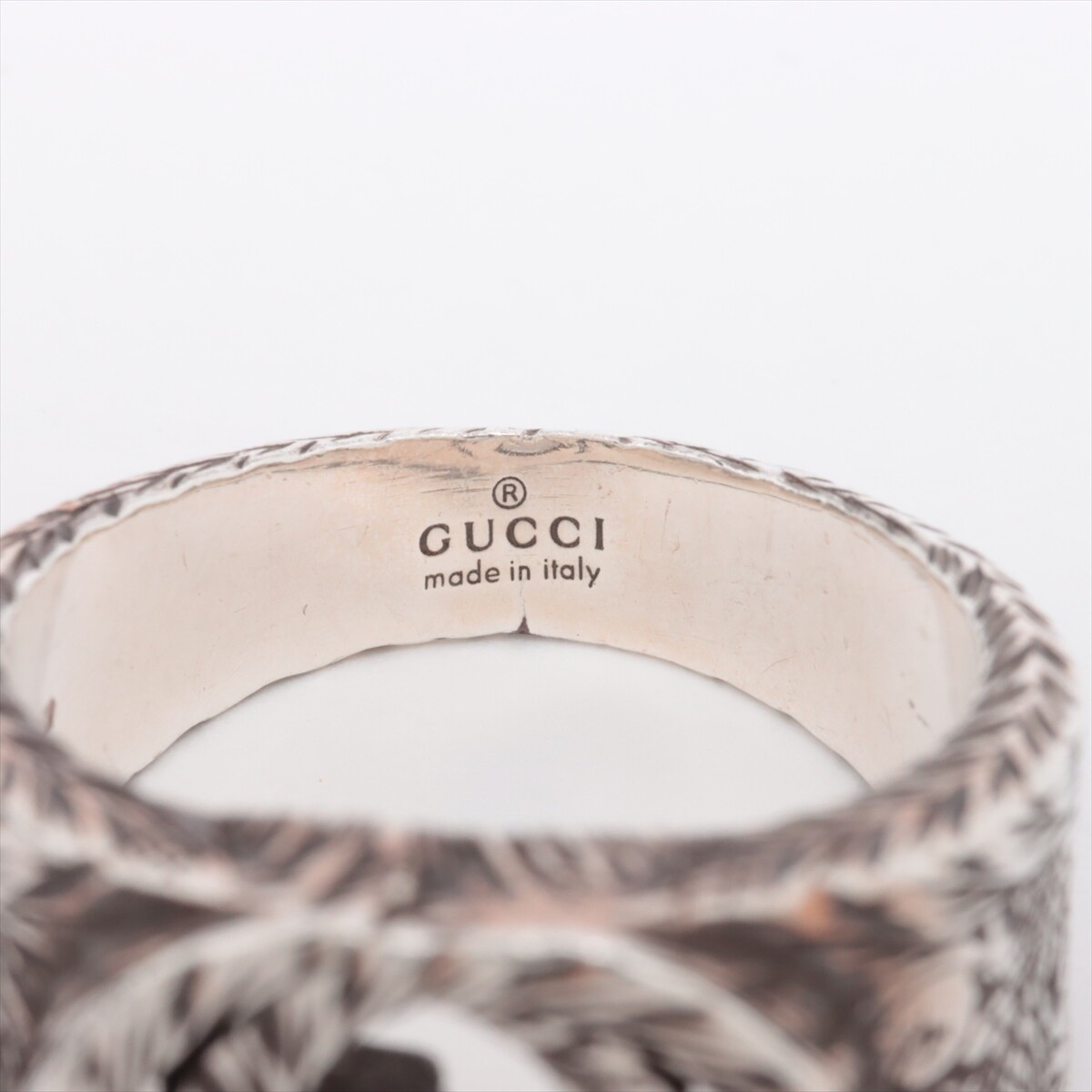 Gucci Interlocking G Arabesque Ring 16 925 12.5g Silver | eBay