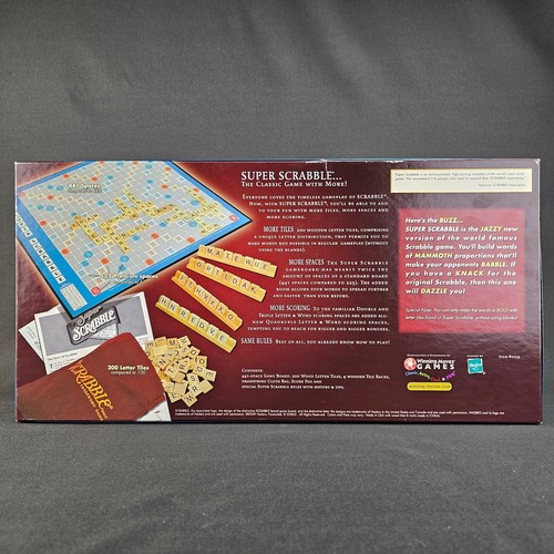 NEW OPEN BOX Super Scrabble Board Game, 441 Spaces & 200 Wood Tiles - Picture 2 of 8