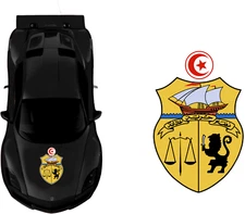 Tunisia sticker flag coat of arms flag hood car flag 44x28cm MHF