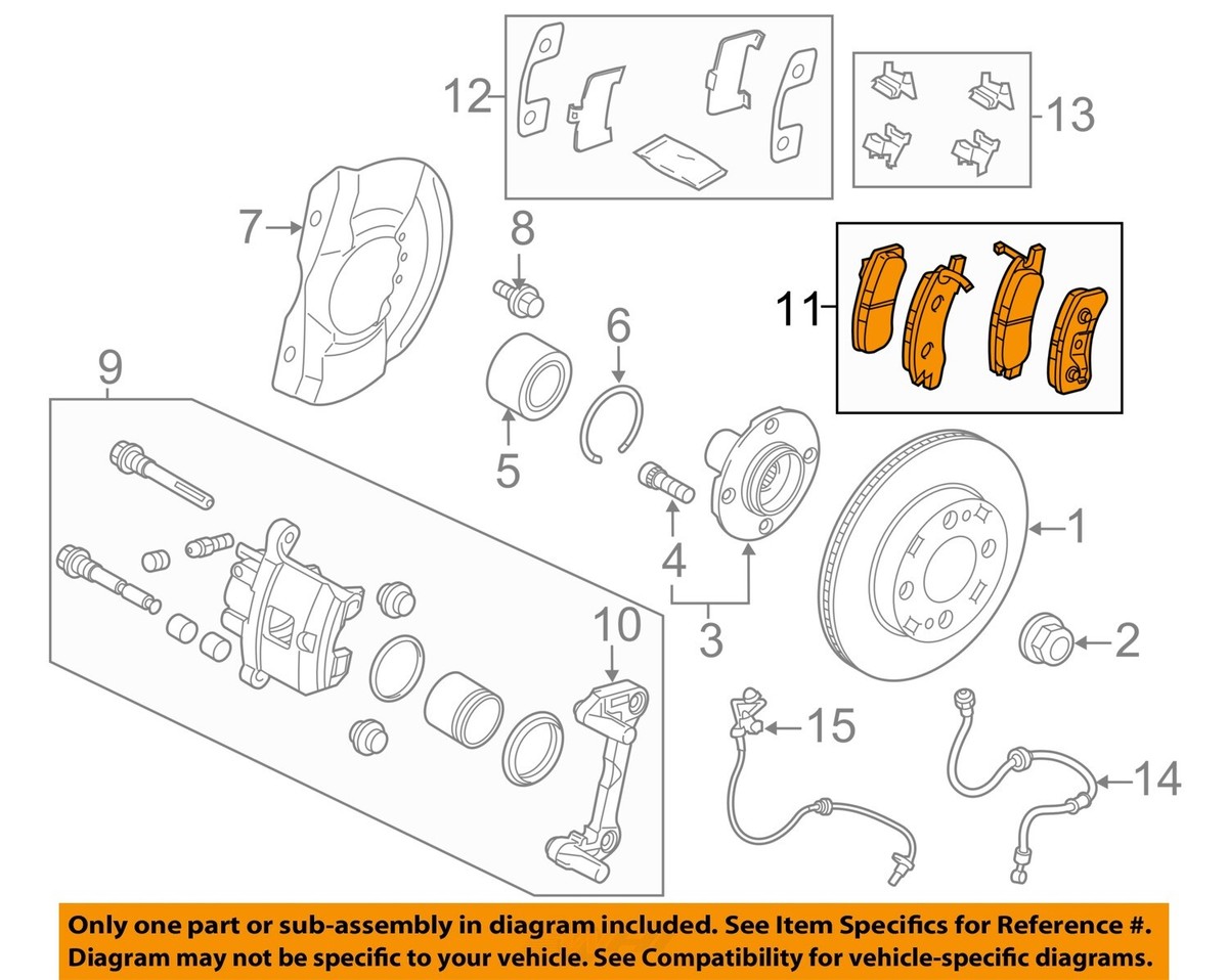 MITSUBISHI OEM 2017 Mirage Brake-Front-Brake Pads 4605B530 | eBay